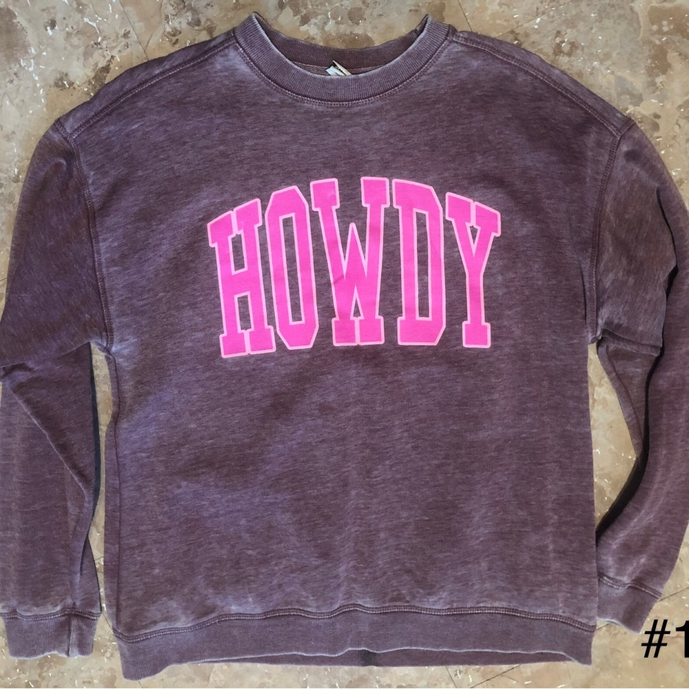 Charlie Southern Chicka-d Sweatshirt with ‘Howdy' in Pink Lettering